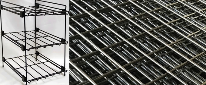 Black Powder Coated Galvanized Mesh Grid Shelf